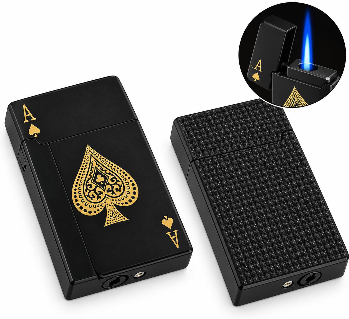Brichetă Premium cu Jet Antivânt și Design Poker „Asul de Pică”
